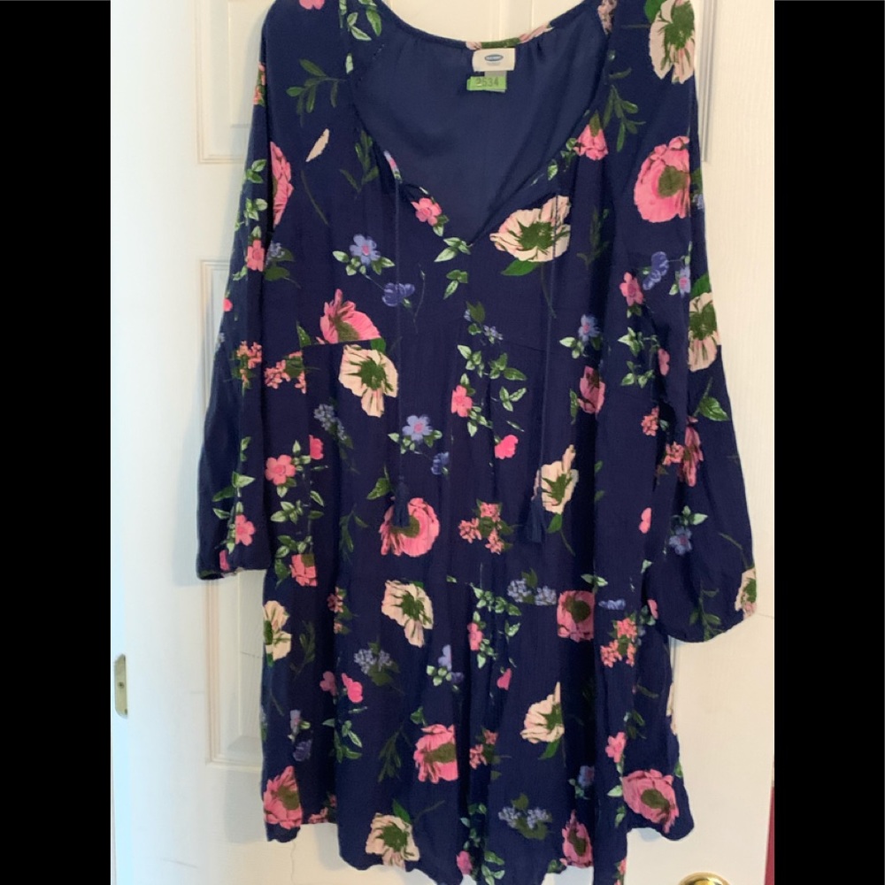 Old navy floral tiered tunic dress sz L